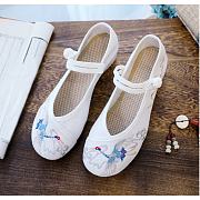 White Bird Beads Embroidered Canvas Shoes - 1