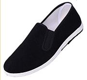 Black canvas running shoes  for men - 5