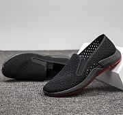 Men's Canvas Lazy Shoes With Breathable Holes Full Black Soft Soles MS060 - 4