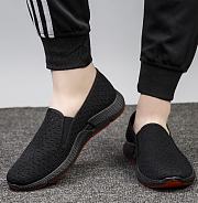 Men's Canvas Lazy Shoes With Breathable Holes Full Black Soft Soles MS060 - 3