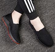 Men's Canvas Lazy Shoes With Breathable Holes Full Black Soft Soles MS060 - 2