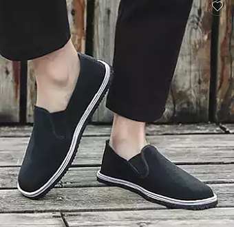 Black canvas shoes emboidered 