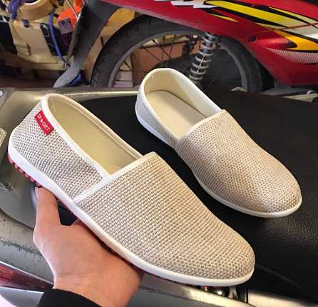 Men's canvas loafers, high quality breathable mesh woven slipon shoes, super hot, simple, unique, and unique MS G102 - 1