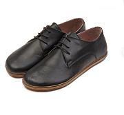 Men Oxford Barefoot Black Leather Handmade  - 1